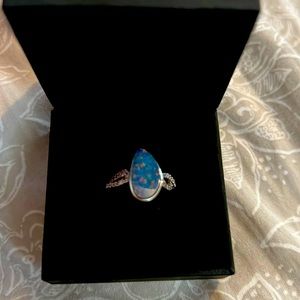Ladies Sterling Silver Opal Doublet Ring Size 7.25